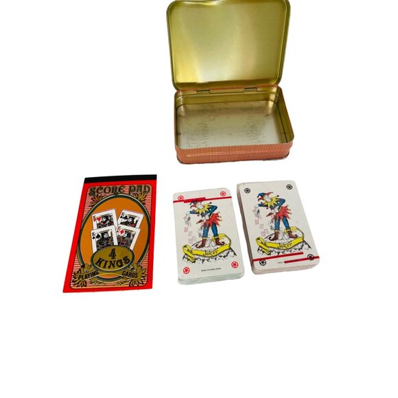 4 Kings Playing Card Set With Score Pad & Tin Case Never been used See photos - Picture 7 of 7